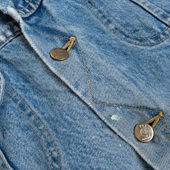 Vintage Lee Storm Rider Denim Jacket Blanket Lined Corduroy Collar - Picture 6 of 14